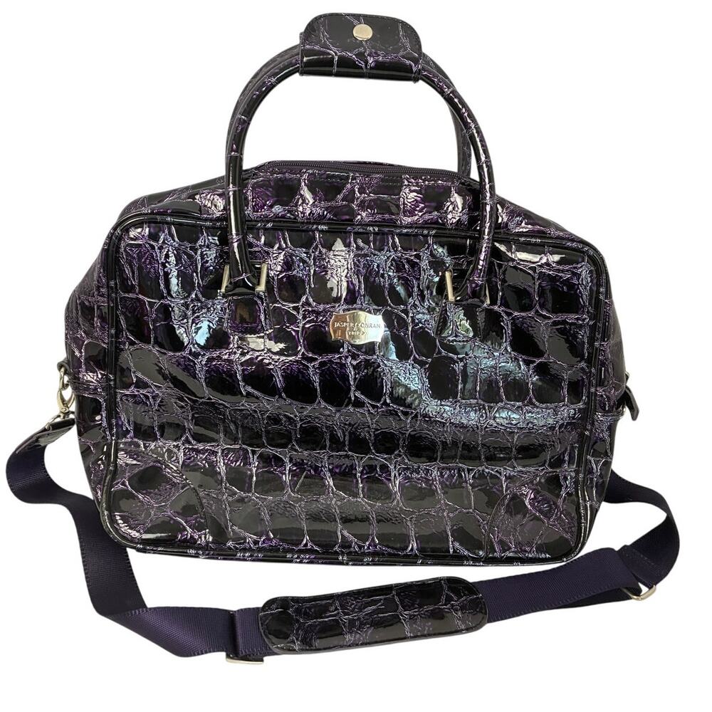 Jasper Conran at Tripp Carry On Bag Faux Leather Purple Croc Weekender Travel